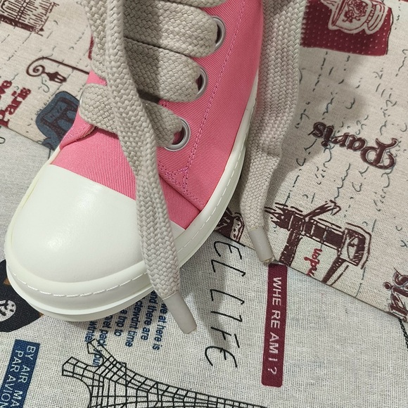 Rick Owens DRKSHDW Pink High-Top Sneakers - Picture 8 of 10